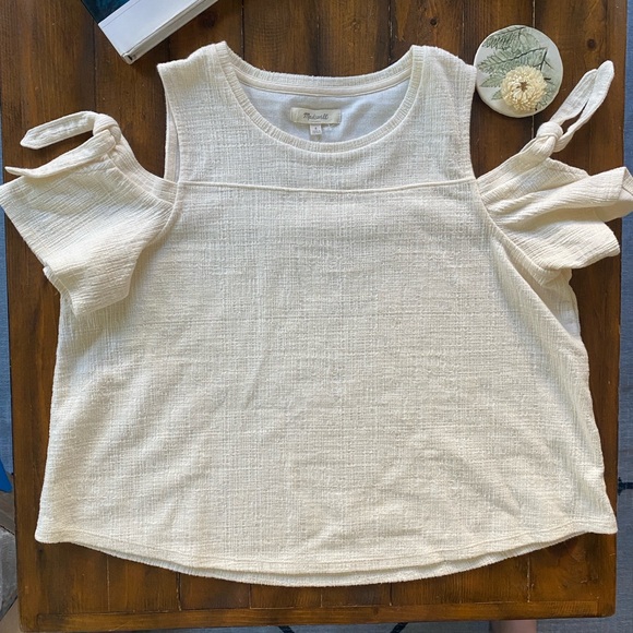 Madewell Tops - Madewell Womens Top Small Cold Open Shoulder Minimalist Cream